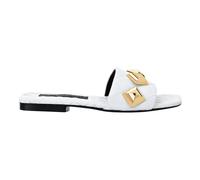 Philipp Plein, ,Shoes ,Donna ,Bianco ,36 EU Matelassè Sandali Flat Studs