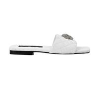 Philipp Plein, ,Shoes ,Donna ,Bianco ,36 EU Sandali Flat Crystal Skull