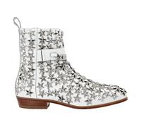 Philipp Plein, ,Shoes ,unisex ,Bianco ,45 EU Stivali Mid Flat Stars