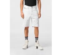 PHILIPP PLEIN Shorts a cinque tasche in denim distressed con effetto usurato 36 Bianco