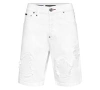 Philipp Plein, ,Shorts ,Uomo ,Bianco ,W34 Denim Shorts Formentera Distressed