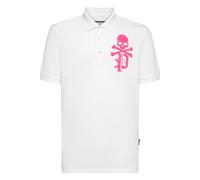 Philipp Plein - Slim Fit Polo Shirt Skull&Bones - - Tops - Uomo - Bianco - M