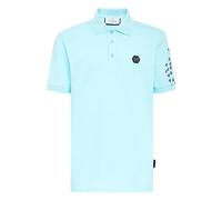 Philipp Plein - Slim Fit Polo Shirt SS Skull&Bones - - Tops - Uomo - Blu - L