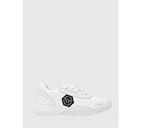 PHILIPP PLEIN Sneakers basse Hexagon Runner in pelle e maglia con monogram 45 Bianco