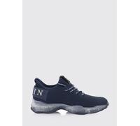 PHILIPP PLEIN Sneakers basse stringate in tessuto tecnico a maglia con logo 37 Blue