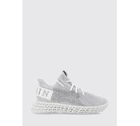 PHILIPP PLEIN Sneakers Skeleton Runner in pelle laminata con cristalli 35 Argento