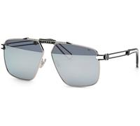 Philipp Plein Uomo SPP049M SILVER PLEIN SEVENTIES K07X Occhiali da sole Metallo Palladio Argento Pilot Normale