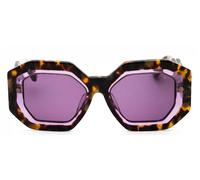 Philipp Plein Spp098m Occhiali Da Sole Unisex Avana Geometrico Violet 53mm