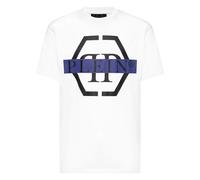 Philipp Plein - T-Shirt Girocollo con Nastro PP - -Tops -Uomo -Bianco -XL