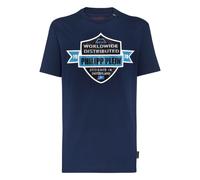 Philipp Plein - T-Shirt Girocollo Crest - - Tops - Uomo - Blu - 4XL
