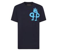 Philipp Plein - T-Shirt Girocollo King Plein - - Tops - Uomo - Blu - 2XL