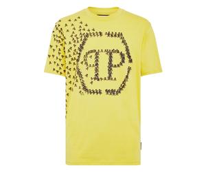Philipp Plein - T-Shirt Girocollo Skull&Bones - - Tops - Uomo - Giallo - S