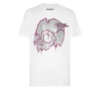 Philipp Plein - T-shirt Girocollo SS con cristalli Dripping Skull - - Tops - Uomo - Bianco - 4XL