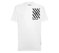 Philipp Plein - T-shirt Girocollo SS Rainbow Stripes - - Tops - Uomo - Bianco - 3XL