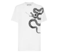 Philipp Plein - T-shirt Girocollo SS Snake - -Tops -Uomo -Bianco -XL