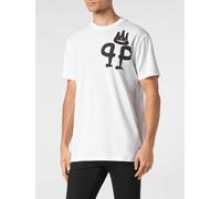PHILIPP PLEIN T-shirt in cotone con logo Monogram e spalle cadute XXL Bianco