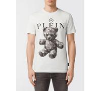 Philipp Plein - T-shirt in Jersey con Teddy e Dollaro Skull - - Tops - Uomo - Bianco - XL