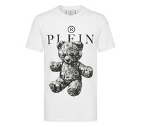 Philipp Plein - T-shirt in Jersey con Teddy e Dollaro Skull - - Tops - Uomo - Bianco - S