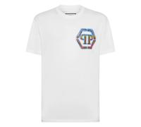 Philipp Plein - T-shirt Round Neck SS Hexagon - - Tops - Uomo - Bianco - 4XL