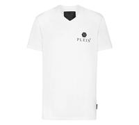 Philipp Plein - T-Shirt Scollo a V Plaque - - Tops - Uomo - Bianco - 3XL