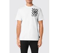 PHILIPP PLEIN T-shirt slim fit in cotone con logo a contrasto L Bianco