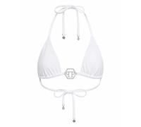 Philipp Plein - Top Bikini Triangolo Cristalli Esagonali - - Swimwear - Donna - Bianco - M