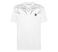 Philipp Plein, ,Tops ,Uomo ,Bianco ,4XL T-Shirt Girocollo Texas Studs