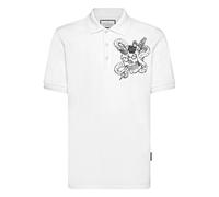 Philipp Plein, ,Tops ,Uomo ,Bianco ,L Polo Slim Fit Snake