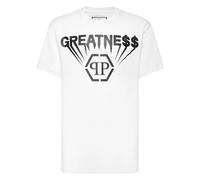Philipp Plein, ,Tops ,Uomo ,Bianco ,M T-Shirt Girocollo Stampata Greatness