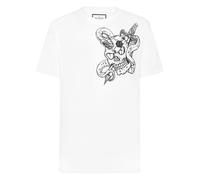 Philipp Plein, ,Tops ,Uomo ,Bianco ,XL T-Shirt Girocollo Snake