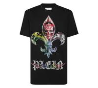 Philipp Plein, ,Tops ,Uomo ,Nero ,4XL T-Shirt Round Neck Chrome