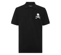Philipp Plein, ,Tops ,Uomo ,Nero ,S Pique Polo Shirt Skull&Bones