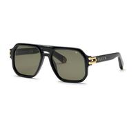Philipp Plein Uomo Philipp Plein SPP148M PLEIN ICON 700 Occhiali da sole Acetato Nero Verde Squadrata Normale