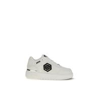 Philipp Plein White Calf Leather Bos Taurus Athletic Sneakers - EU45/US12