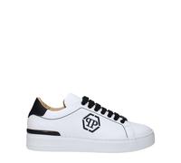 Philipp Plein White Leather Low Top Sneakers - EU41/US8