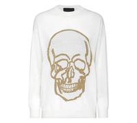 Philipp Plein - Wool Pullover Round Neck LS - - Knitwear - Donna - Bianco - L