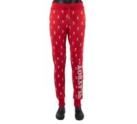 Philipp Plein X Playboy Jogging Pantaloni Sweatpants Sportivi Cristalli Rosso