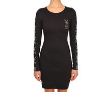 Philipp Plein X Playboy Piccolo Bunny Vestito con Cristalli E Logo Nero 08483