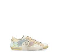 Philippe Model Sneaker Paris X in Pelle Bianca, Oro E Rosa, Taglia: 40