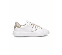 PHILIPPE MODEL Sneaker Temple in Pelle Bianca E Oro, Taglia: 39