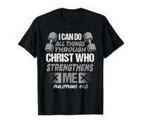 Philippians 4:13 Christian Gesù Bodybuilding Sollevatore di pesi Maglietta