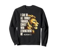 Philippians 4:13 Religious Lion Strengthens Christian Felpa