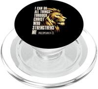 Philippians 4:13 Religious Lion Strengthens Christian PopSockets PopGrip per MagSafe