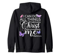 Philippians 413 I Can Do all Things Through Christ Christian Felpa con Cappuccio