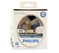 Philips 12258WHVSM White Vision Lampada Alogena H1, 12V, 60% di Luce in Più sulla Strada, 4300K
