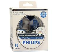 Philips 12342WHVSM White Vision Lampada Alogena H4, 60% di Luce in Più sulla Strada, 4300K
