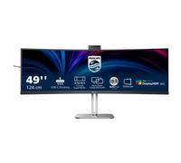 Philips 49B2U6900CH - Monitor curvo DQHD, 49 pollici, webcam, microfono, RJ45, regolabile in altezza (5120x1440, HDMI, DisplayPort, USB-C, hub USB) nero