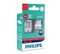 PHILIPS 12838REDX2 Ultinon W21W ROSSO Intenso LED 12V Semaforo x2