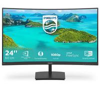 Philips 241E1SCA 24" Gaming Monitor Curvo Freesync 75 Hz LED VA FHD, 4ms, 3 Side Frameless, Casse Audio Integrate, Low Blue Mode, Flicker Free, HDMI, VGA, VESA, Nero