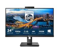 Philips 243B1JH Monitor 24'' Docking USB C e Webcam Monitor IPS Full HD da 24 pollici con webcam integrata, docking USB-C e base ergonomica per